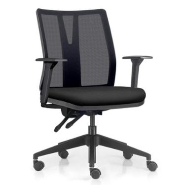 Imagem de Cadeira de Escritório Giratória Diretor Flow F02 Base Preta Crepe Preto - Lyam Decor