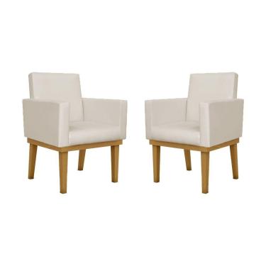 Imagem de Kit 02 Poltronas Reforçadas Courino Salao De Festa Bege Cor:courino Bege