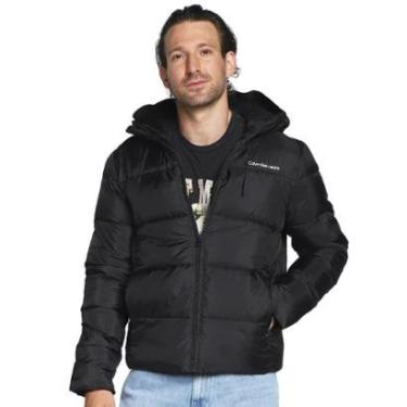 Imagem de Jaqueta Calvin Klein Jeans Masculina Hoodie Matelassê Sust Logo Preta-Masculino
