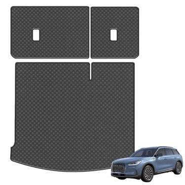 Imagem de Forro de porta-malas e tapete de encosto para Lincoln Corsair 2020-2024 - Forro de carga de couro PU de ajuste personalizado e protetor de encosto traseiro - Tapetes de carga antiderrapantes fáceis de