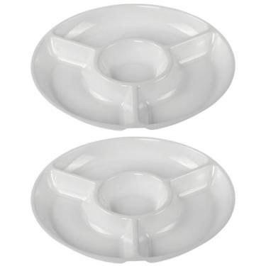 Imagem de Kit 2 Petisqueira de Melamina Premium Leve Resistente Grande com 4 Div