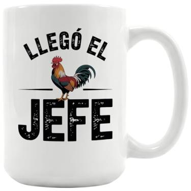 Imagem de Casitika Caneca de café Llego El Jefe The Boss 425 g para líderes, pai ou CEO. Presente de humor espanhol para o Dia dos Pais ou Dia del Padre.