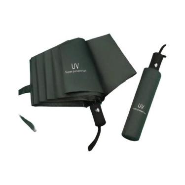 Imagem de Guarda-chuva Compacto Automático Preto Marinho De 8 Varetas Com Abertu