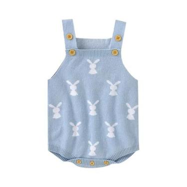 Imagem de Macacão De Bebê Unissex Em Algodão Tricotado Sem Mangas Para Crianças 