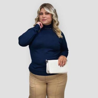 Imagem de Blusa Feminina Tricô Lã Plus Size Manga Longa Cacharrel Frio - GIP ECO