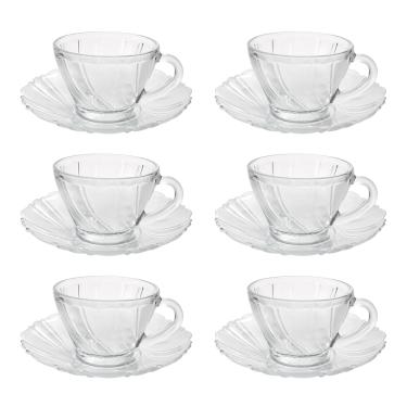 Imagem de Conjunto De Xícaras E Pires Transparente 200Ml