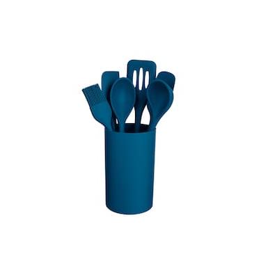 Imagem de Conjunto de Gadgets Euro Home SIL2850 7 Peças Silicone Azul Resistente ao Calor Flexível Fácil Limpeza