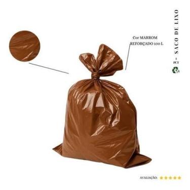 Imagem de Saco De Lixo 100L Reforçado Marrom 20 Und - Higipack