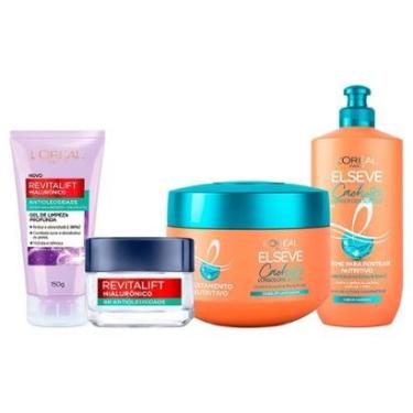 Imagem de L’Oréal Paris Antioleosidade + Cachos Kit – Gel de Limpeza Facial + Gel Creme Hidratante + Creme de-Unissex