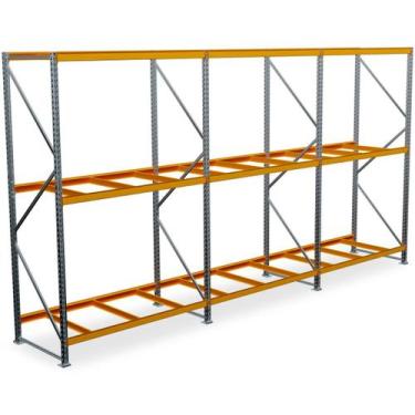 Imagem de Porta Pallet 500Kg 1 Inicial E 2 Continuações 200x180x60 Sem Bandeja A