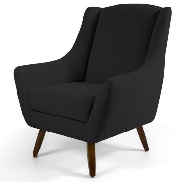 Imagem de Poltrona Juliet Pés De Madeira B300 Veludo Preto Domi
