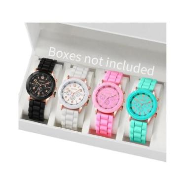 Imagem de Conjunto De Relógios De Pulso Femininos Com Pulseira De Silicone E Qua