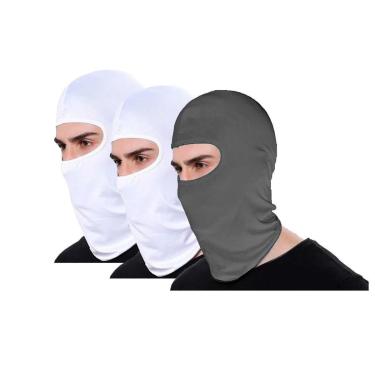 Imagem de Kit 3 Balaclava Térmica Ninja Touca Motociclista Proteção Uv 50+ - Cinza - Unico - Homem-Masculino