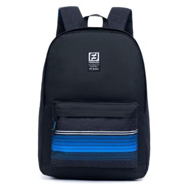 Imagem de Mochila Masculina Trabalho Faculdade Resistente Preto Azul Ferrazzi-Unissex