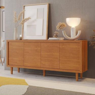 Imagem de Buffet Aparador 4 Portas 180cm em Mdf para Sala de Jantar Delux Naturale