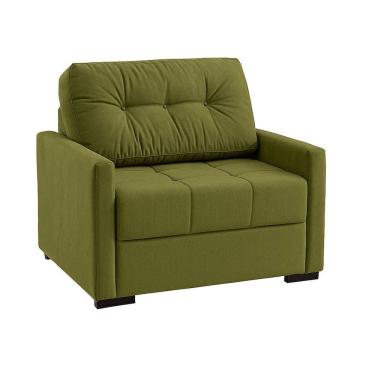 Imagem de Sofá Cama Solteiro 100cm Linho Murilo Uno Verde