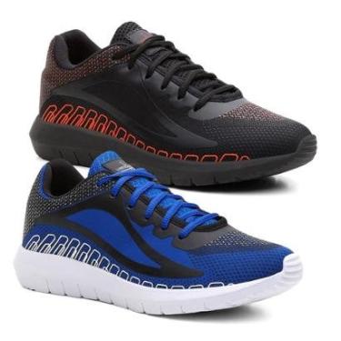 Imagem de Kit 2 Tênis Masculino Para Treino Academia Corrida e Caminhada Confortável Leve-Masculino