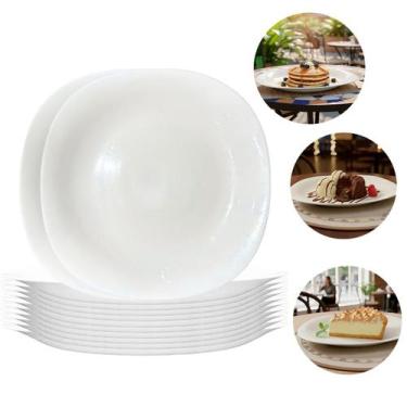 Imagem de Jogo de Pratos de Sobremesa Opaline Quadrado Resistente Clean - Bela F