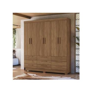 Imagem de Guarda-Roupa Casal Colombo 6 Portas 9 Gavetas Jatoba/Grafite - Santos 