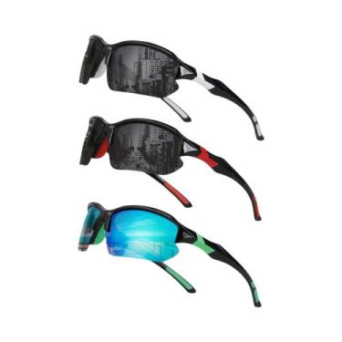 Imagem de Óculos De Sol Esportivos Polarizados 3 Peças Para Homens E Mulheres, À