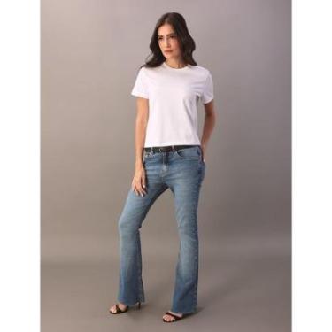 Imagem de Calça Jeans Flare Barra a Fio-Feminino