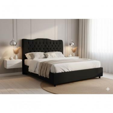 Imagem de Cabeceira Romana Cama Box Queen 160 Fixação na Parede em Madeira Maciça com Revestimento em Suede Marrom