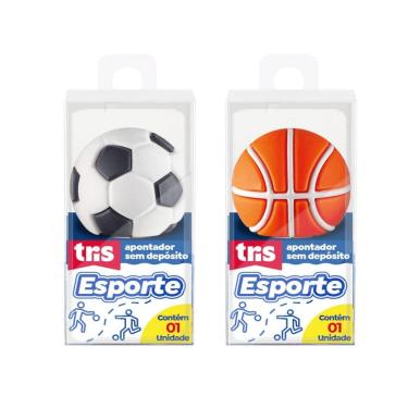Imagem de Apontador Tris Holic Esporte com Design em Formato de Bolas para Uso Escolar e Escritório 1 Furo