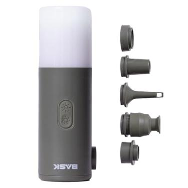 Imagem de BASK Bomba de Ar Portátil 2 em 1 com Lanterna LED – Infla e Desinfla para Colchão, Piscina, Boia e Caiaque – Bateria 2000 mAh (3 colchões duplos) – Leve, Resistente à Água