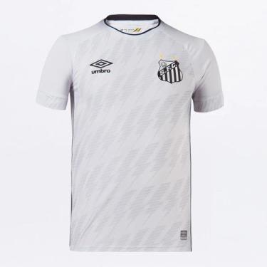Imagem de Camisa Santos I 21/22 Torcedor Umbro Masculino, EEGG, Branco, Preto, M
