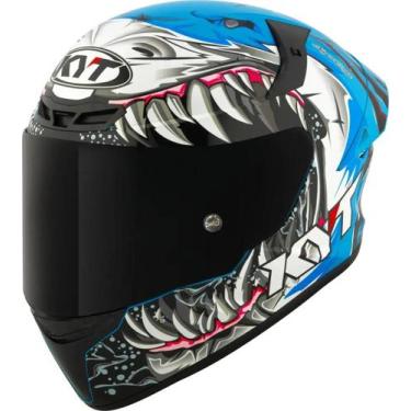 Imagem de Capacete KYT TT Course Megalodon Cinza e Azul Tamanho:58, 58