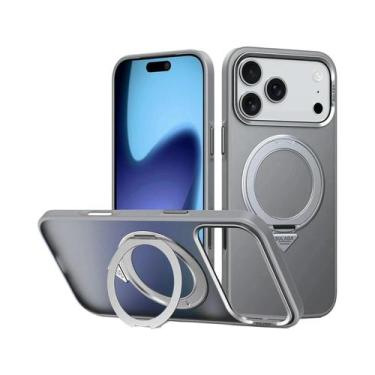 Imagem de Capa Magnética Antichoque Fosca Com Suporte Para iPhone 17 pro Max pro