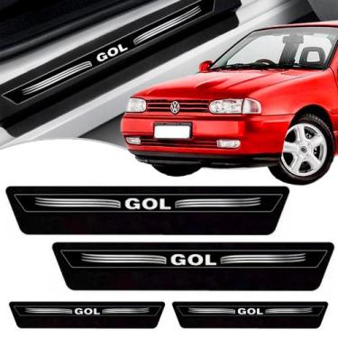 Imagem de Kit 8 Peças Soleira Adesivo Porta Vw Gol G2 G3 G4 G5 G6 G7 - Emblema T