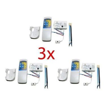 Imagem de Kit 3 Controles Remoto Ventilador de Teto Universal + Brinde - PW