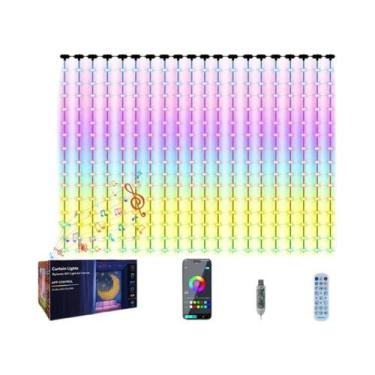 Imagem de Luzes De Cortina Inteligentes 2x2m Com 400 LEDs, Luzes De Cordão WiFi 