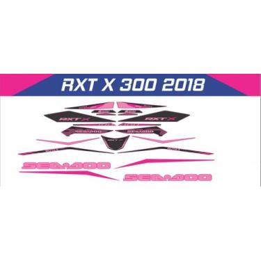 Imagem de Kit Adesivos Preto/Rosa Compatível Seadoo RXT-X 300 2018 - SPTS