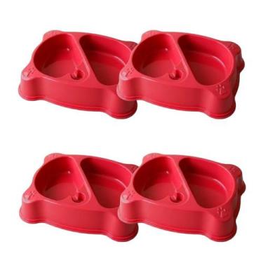 Imagem de Combo 4 Comedouro Duplo Garrafa Adulto 1200mL Mypetone - Vermelho