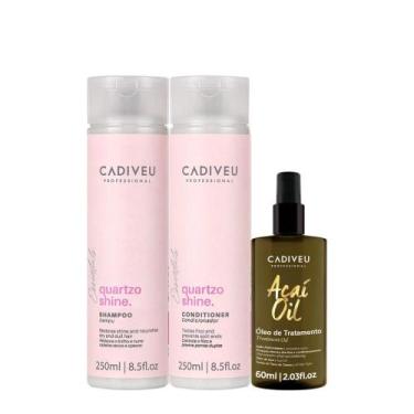 Imagem de Kit Cadiveu Essentials Quartzo Shine Shampoo Condicionador e Açaí Oil 