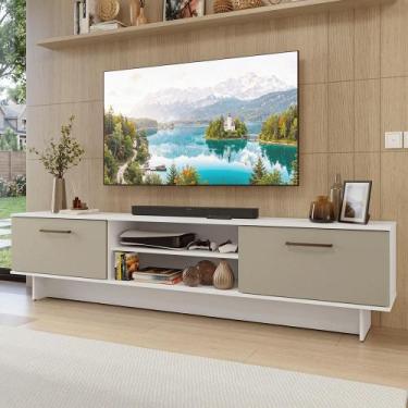 Imagem de Rack para TV até 80 Polegadas 218 cm 2 Portas Branco/Crema Agata Mades