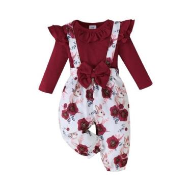 Imagem de Fantasia De Natal Para Bebês Meninas, 3 Peças, Roupas De Manga Comprid