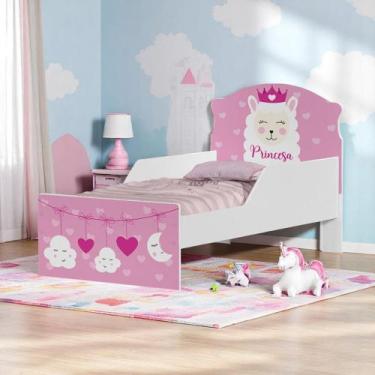 Imagem de Mini Cama Infantil 153,2x79cm com Proteção Lateral Personagens Lhama K