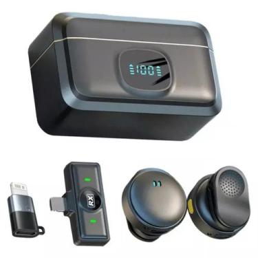 Imagem de Microfone mini De Lapela Sem Fio Para IOS/Android Profissional Magnéti