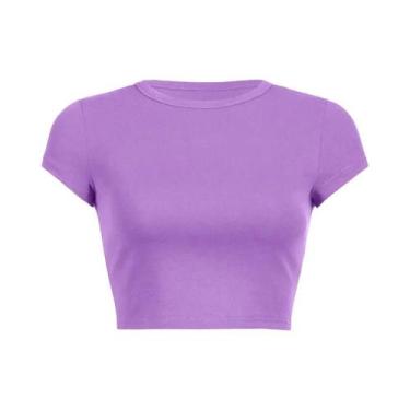 Imagem de Blusa Feminina Vintage De Cor Sólida, Top Cropped Y2K Sexy, T-Shirt Es