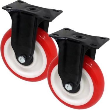 Imagem de Kit 2 Rodinhas Roda Rodizio Reforçado Anti Risco De 125x32mm - Genéric