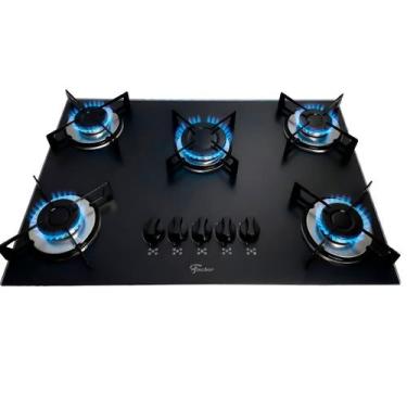 Imagem de Cooktop Fischer 5 Bocas a Gás Vidro Temperado Bivolt Acendimento Super