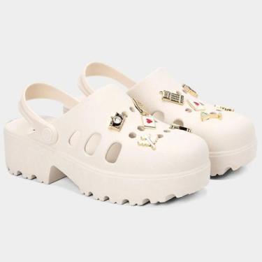 Imagem de Babuche Moleca Salto Tratorado Pin Feminina - Off White - 39, 39
