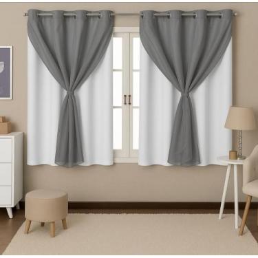 Imagem de Cortina blackout pvc com voal 2,60l x 1,70a - BELLA JANELA