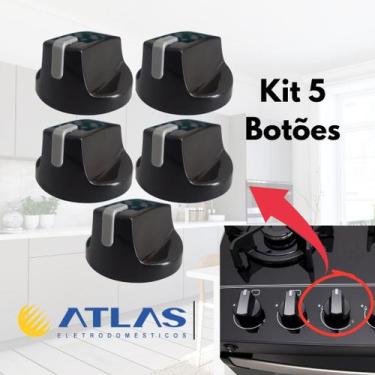 Imagem de Kit 5 botões manípulos para fogão atlas agile up - Atlas Eletrodomésti