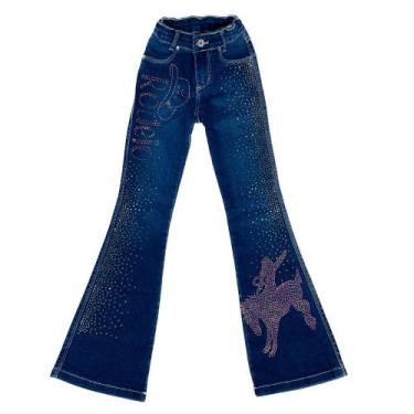 Imagem de Calca Infantil Feminina Com Strass Bill Way 234, Azul, 8