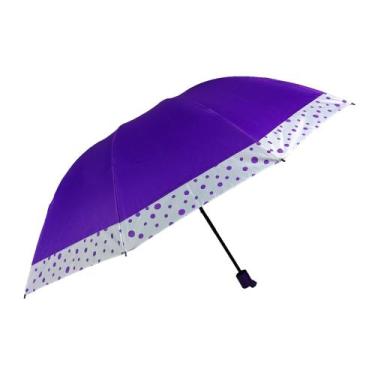 Imagem de Guarda Chuva Bolinha Dobrável Contra Vento De Bolsa Grande Reforçado -