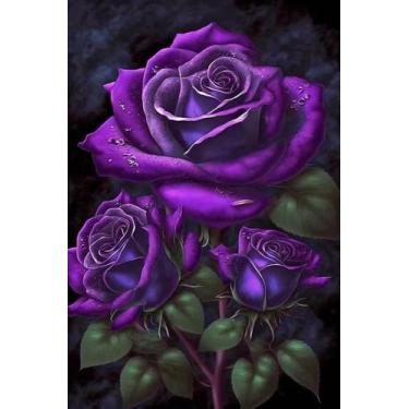 Imagem de Kit de Pintura Diamante Rosa Roxa 30 x 40 cm Full Drill - Marca Própri